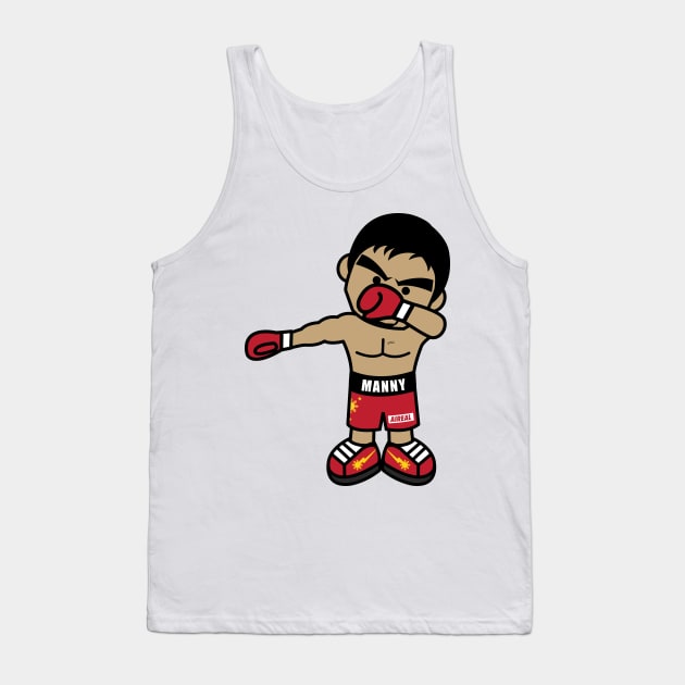 Dabbing Cartoon Manny Pacquiao By AiReal Apparel Tank Top by airealapparel